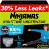 imageNinjamas Boys Bedwetting Nighttime Underwear Size L 6495 lbs 34 Count Overnight Protection Ultra Absorbent HypoallergenicLarge