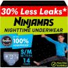 imageNinjamas Boys Bedwetting Nighttime Underwear Size L 6495 lbs 34 Count Overnight Protection Ultra Absorbent HypoallergenicSmallMedium