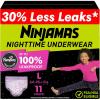 imageNinjamas Girls Bedwetting Nighttime Underwear  Size L 6495 lbs 11 Count Overnight Protection Ultra Absorbent HypoallergenicLarge