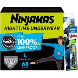 imagePampers Ninjamas  OralB Toothbrush Nighttime Training Pants Girls 88 Count Size SM ampamp OralB Power Kids Toothbrush Disneys FrozenL  Toothbrush