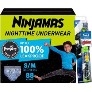 imagePampers Ninjamas  OralB Toothbrush Nighttime Training Pants Girls 88 Count Size SM ampamp OralB Power Kids Toothbrush Disneys FrozenSM Boys  Toothbrush