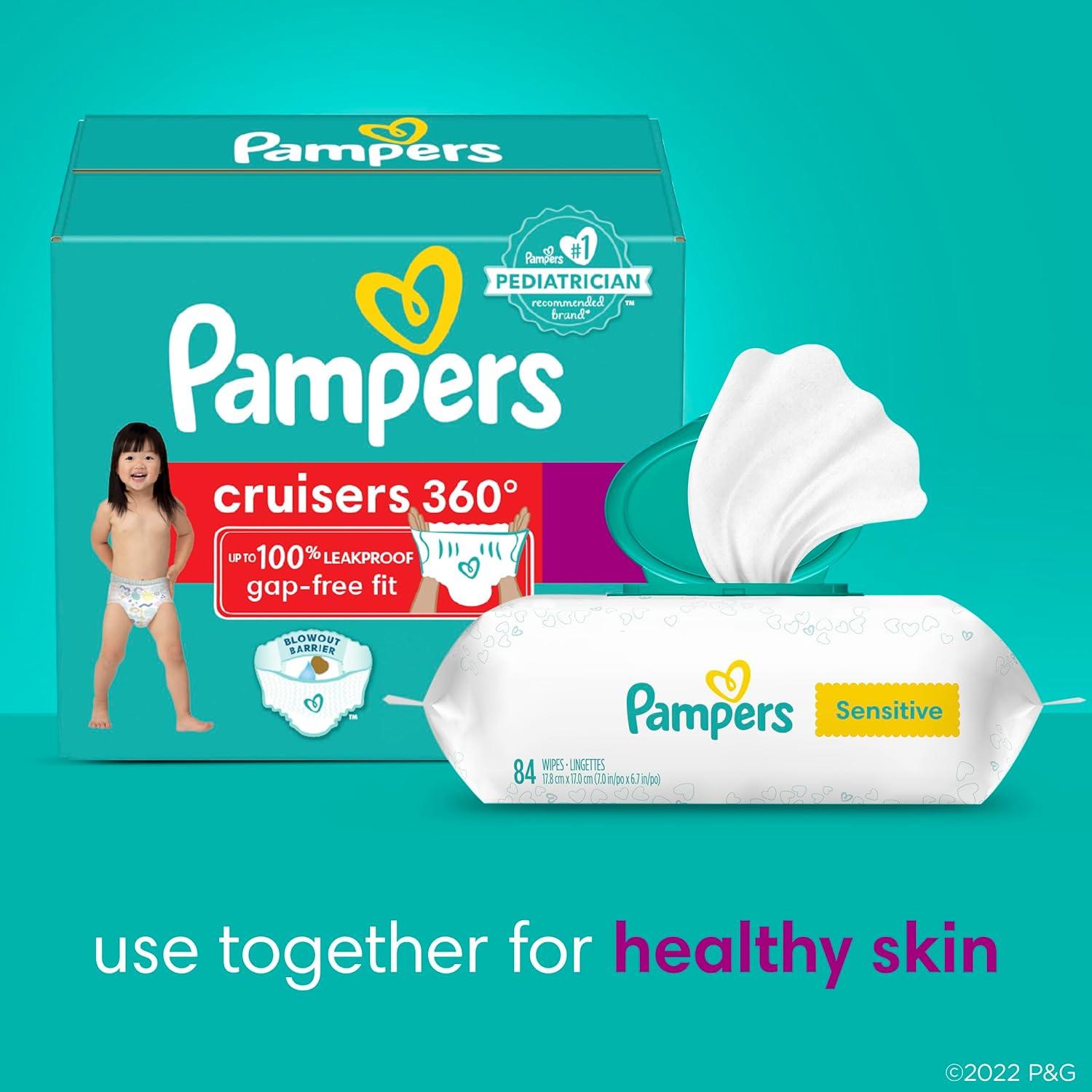 imagePampers Diapers  Cruisers 360  Size 7 88 Count Babyproof up to 100 Leakproof PullOn DiaperSize 7