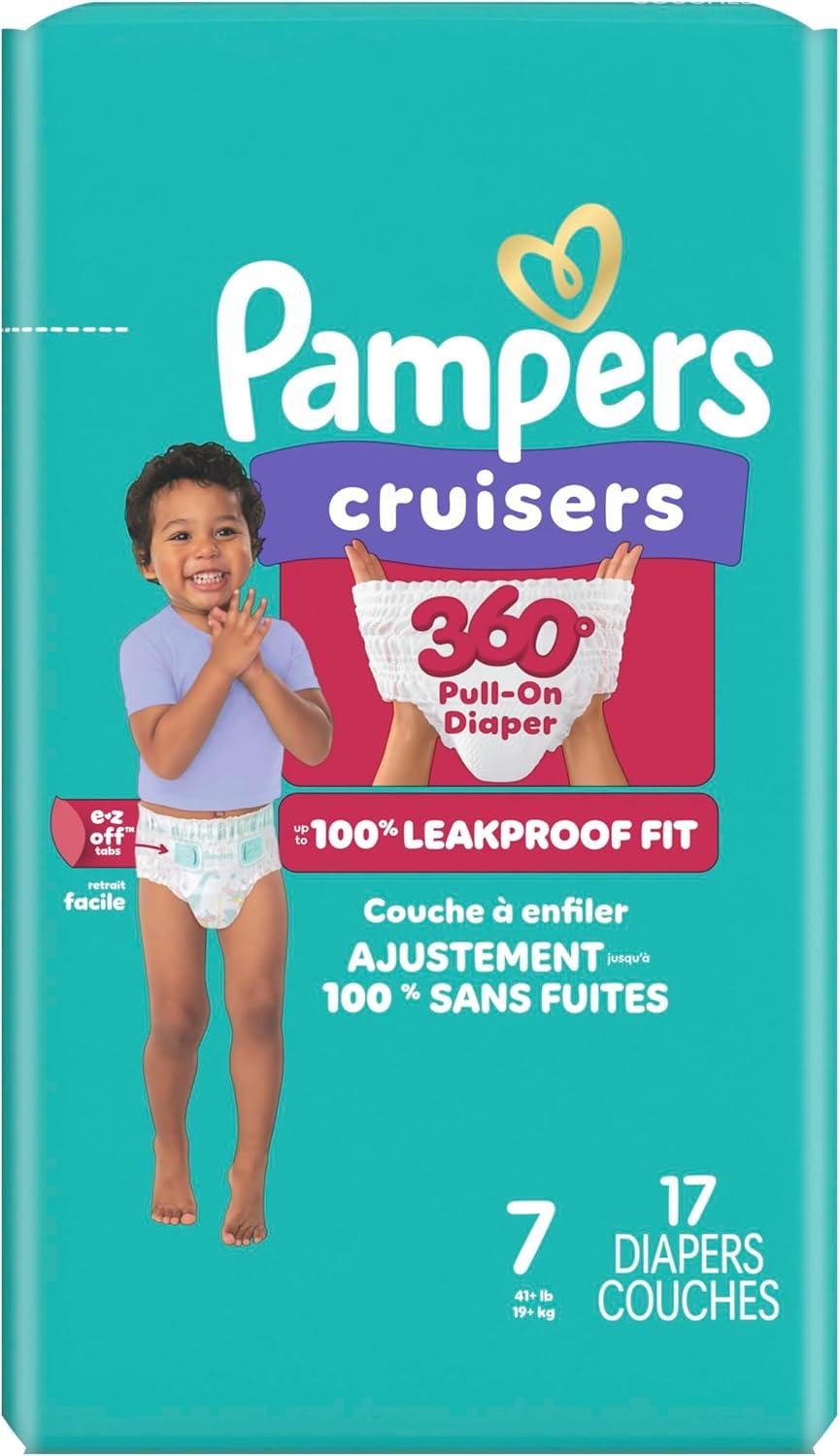 imagePampers Diapers  Cruisers 360  Size 7 88 Count Babyproof up to 100 Leakproof PullOn DiaperSize 7