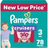imagePampers Diapers  Cruisers 360  Size 7 88 Count Babyproof up to 100 Leakproof PullOn DiaperSize 3