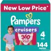 imagePampers Diapers  Cruisers 360  Size 7 88 Count Babyproof up to 100 Leakproof PullOn DiaperSize 4