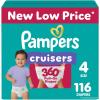 imagePampers Diapers  Cruisers 360  Size 7 88 Count Babyproof up to 100 Leakproof PullOn DiaperSize 4