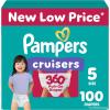 imagePampers Diapers  Cruisers 360  Size 7 88 Count Babyproof up to 100 Leakproof PullOn DiaperSize 5