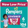 imagePampers Diapers  Cruisers 360  Size 7 88 Count Babyproof up to 100 Leakproof PullOn DiaperSize 6