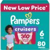imagePampers Diapers  Cruisers 360  Size 7 88 Count Babyproof up to 100 Leakproof PullOn DiaperSize 6