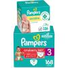 imageDiapers Size 3 168 Count and Baby Wipes  Pampers Pull On Cruisers 360 Fit Baby Diapers with Stretchy Waistband ONE MONTH SUPPLY with Sensitive Wipes 6X PopTops 336 Count Packaging May VarySize 3