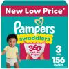 imagePampers Diapers  Swaddlers 360  Size 3 156 Count for up to 100 Leakproof Premium Skin Protection Packaging May VarySize 3
