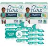 imagePampers Pure Protection Disposable Baby Diapers Size 3 2 Month Supply 2 x 168 Count with Aqua Pure Sensitive Baby Wipes 12X PopTop Packs 672 CountSize 4