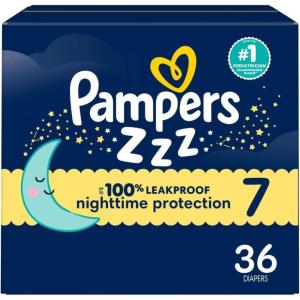 imagePampers Overnight Diapers  Swaddlers Overnights  Size 3 116 Count Disposable Baby Diaper Night Time Leak and Skin ProtectionSize 7