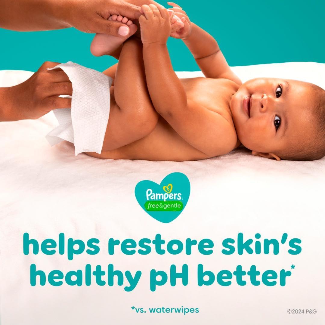 imagePampers Baby Wipes Free ampamp Gentle Hypoallergenic and Unscented Wipe 100 Plant Based PlasticFree for Babies 936 Total 12 FlipTop PacksUnscented