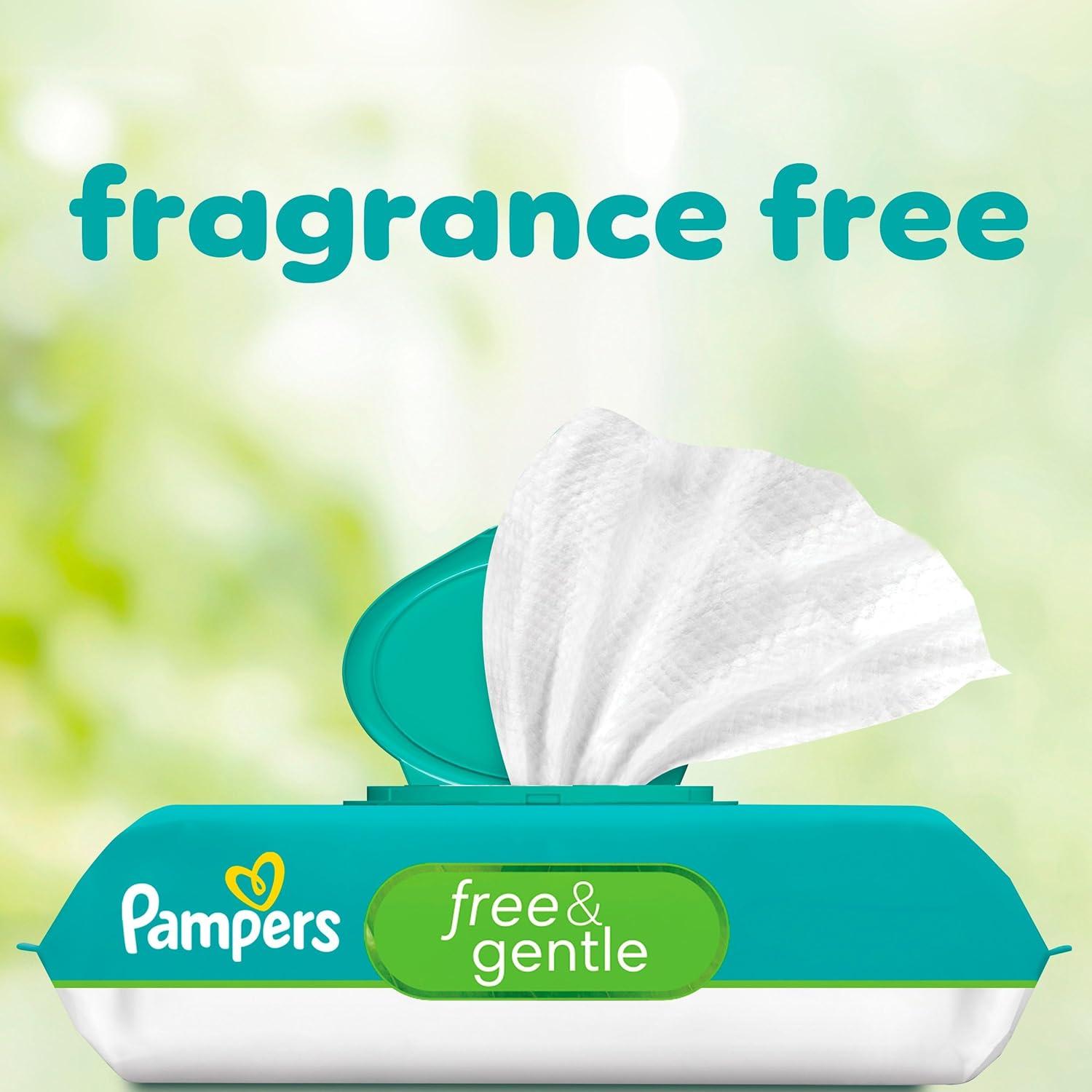 imagePampers Baby Wipes Free ampamp Gentle Hypoallergenic and Unscented Wipe 100 Plant Based PlasticFree for Babies 936 Total 12 FlipTop PacksUnscented