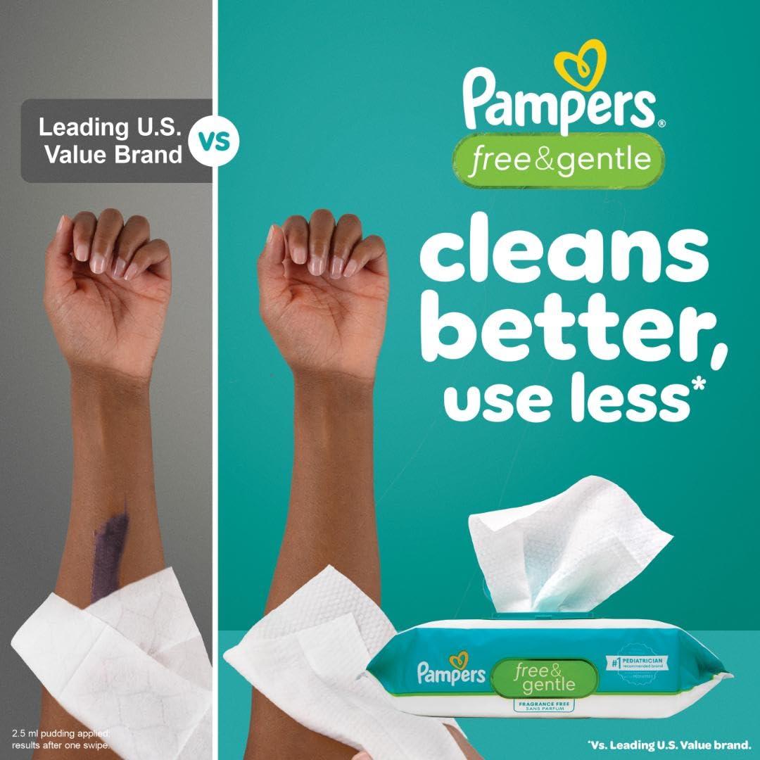 imagePampers Baby Wipes Free ampamp Gentle Hypoallergenic and Unscented Wipe 100 Plant Based PlasticFree for Babies 936 Total 12 FlipTop PacksUnscented
