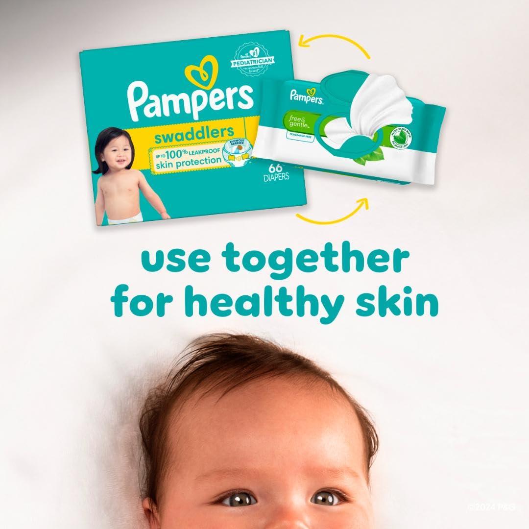imagePampers Baby Wipes Free ampamp Gentle Hypoallergenic and Unscented Wipe 100 Plant Based PlasticFree for Babies 936 Total 12 FlipTop PacksUnscented