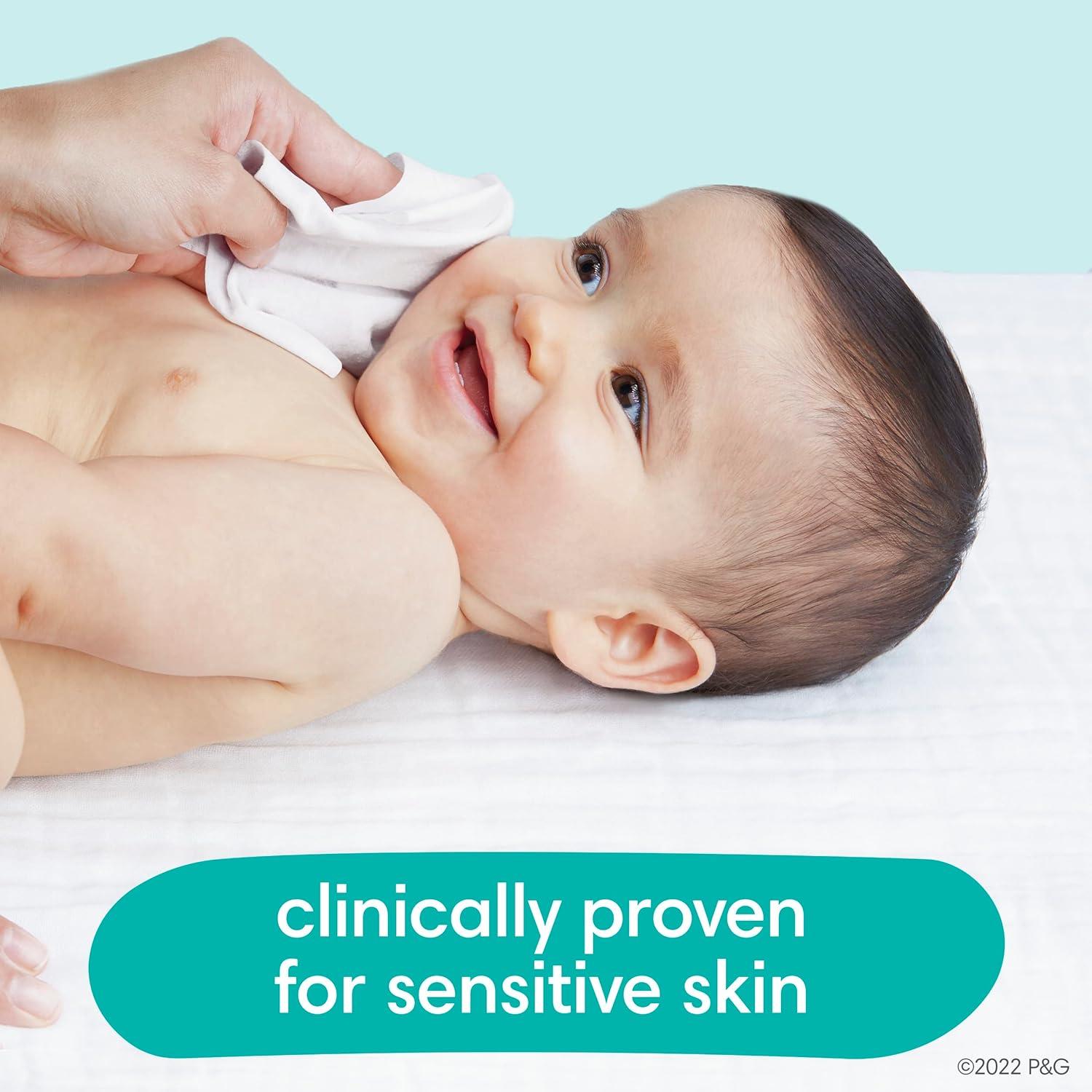imagePampers Baby Wipes Sensitive Water Based Wipes Hypoallergenic and Unscented for Babies 588 Wipes Total 7 Refill Packs56 Count Pack of 7