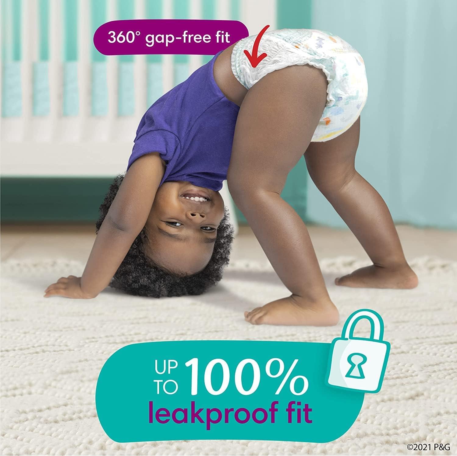 imagePampers Pull On Cruisers 360 Fit Disposable Baby Diapers Size 3 2 Months Supply 2 x 168 Count with Sensitive Water Based Baby Wipes 12X Multi Pack PopTop and Refill 1008 CountSize 5