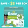 imagePampers Baby Wipes Free ampamp Gentle Hypoallergenic and Unscented Wipe 100 Plant Based PlasticFree for Babies 936 Total 12 FlipTop PacksUnscented