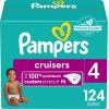 imagePampers Cruisers Diapers  Size 3 One Month Supply 174 Count Disposable Active Baby Diapers with Custom StretchSize 4