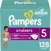 imagePampers Cruisers Diapers  Size 3 One Month Supply 174 Count Disposable Active Baby Diapers with Custom StretchSize 5