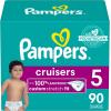 imagePampers Cruisers Diapers  Size 3 One Month Supply 174 Count Disposable Active Baby Diapers with Custom StretchSize 5