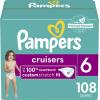 imagePampers Cruisers Diapers  Size 3 One Month Supply 174 Count Disposable Active Baby Diapers with Custom StretchSize 6