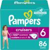 imagePampers Cruisers Diapers  Size 3 One Month Supply 174 Count Disposable Active Baby Diapers with Custom StretchSize 6