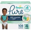 imagePampers Pure Protection Baby Diapers Size 3 1628 lbs 168 Count Up to 100 Leakproof Premium PlantBased Skin Protection Hypoallergenic Soft DiapersSize 4