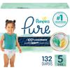 imagePampers Pure Protection Baby Diapers Size 3 1628 lbs 168 Count Up to 100 Leakproof Premium PlantBased Skin Protection Hypoallergenic Soft DiapersSize 5