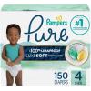 imagePampers Pure Protection Baby Diapers Size 3 1628 lbs 168 Count Up to 100 Leakproof Premium PlantBased Skin Protection Hypoallergenic Soft DiapersSize 4