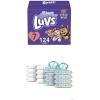 imageLuvs Pro Level Leak Protection Diapers Size 7 2 X 124 Count ampamp Pampers Complete Clean Scented Baby Diaper Wipes 8X PopTop Packs and 8 Refill Packs for Dispenser Tub 1152 Total WipesDiapers Size 7  Scented Baby Wipes