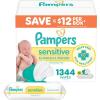 imagePampers Baby Wipes Sensitive Water Based Wipes Hypoallergenic and Unscented for Babies 588 Wipes Total 7 Refill Packs84 Count Pack of 16