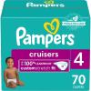 imagePampers Cruisers Diapers  Size 3 One Month Supply 174 Count Disposable Active Baby Diapers with Custom StretchSize 4