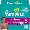 imagePampers Cruisers Diapers  Size 3 One Month Supply 174 Count Disposable Active Baby Diapers with Custom StretchSize 5
