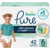 imagePampers Pure Protection Baby Diapers Size 3 1628 lbs 168 Count Up to 100 Leakproof Premium PlantBased Skin Protection Hypoallergenic Soft DiapersSize 6