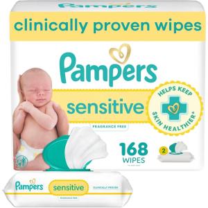 imagePampers Baby Wipes Sensitive Water Based Wipes Hypoallergenic and Unscented for Babies 588 Wipes Total 7 Refill Packs84 Count Pack of 2