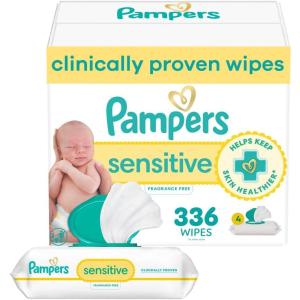 imagePampers Baby Wipes Sensitive Water Based Wipes Hypoallergenic and Unscented for Babies 588 Wipes Total 7 Refill Packs84 Count Pack of 4