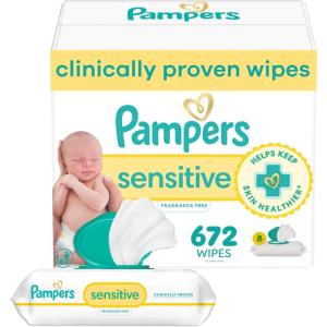 imagePampers Baby Wipes Sensitive Water Based Wipes Hypoallergenic and Unscented for Babies 588 Wipes Total 7 Refill Packs84 Count Pack of 8