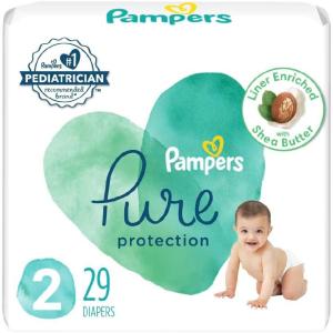 imagePampers Pure Protection Baby Diapers Size 3 1628 lbs 168 Count Up to 100 Leakproof Premium PlantBased Skin Protection Hypoallergenic Soft DiapersSize 2