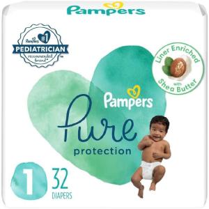 imagePampers Pure Protection Baby Diapers Size 3 1628 lbs 168 Count Up to 100 Leakproof Premium PlantBased Skin Protection Hypoallergenic Soft DiapersSize 1