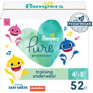 imagePampers Training Pants  Pure Protection  Size 3T4T 58 Count Baby Shark Premium Hypoallergenic Potty Underwear4T5T