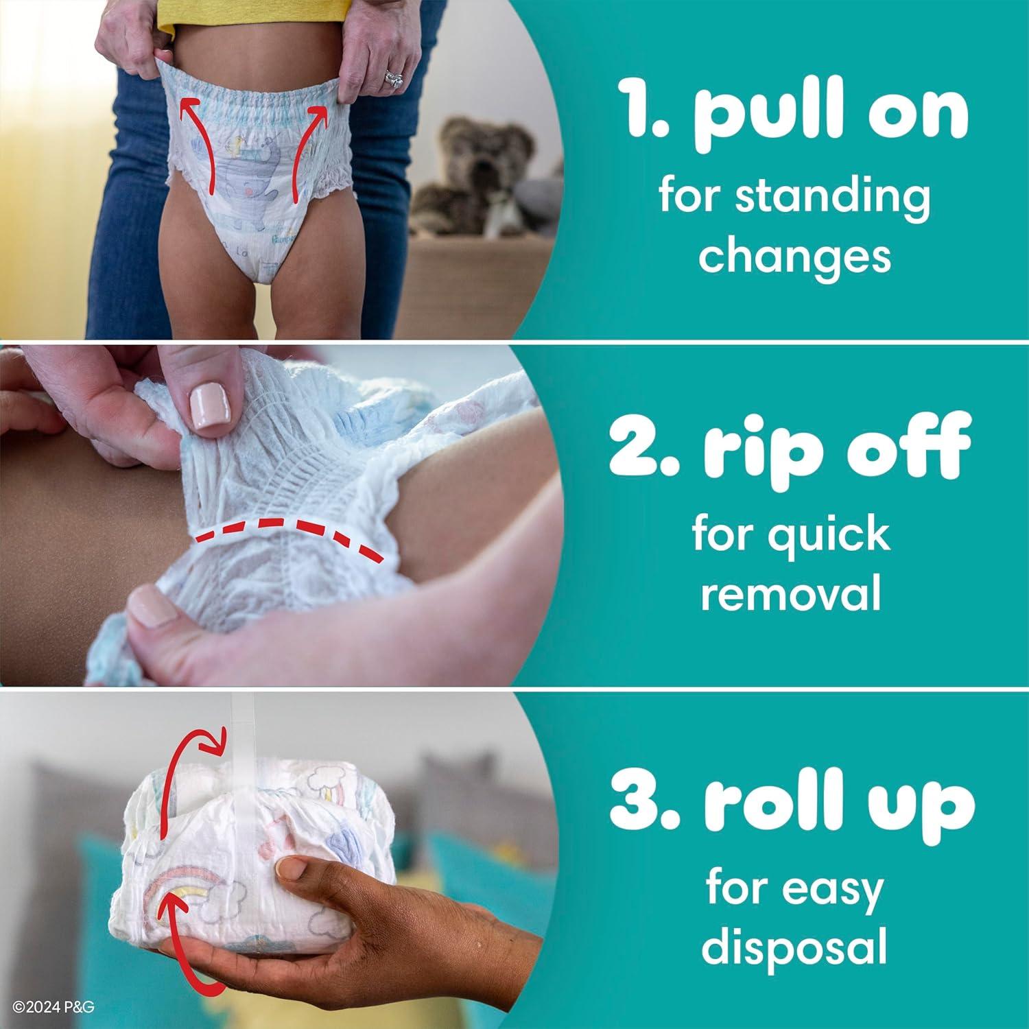 imagePampers Diapers  Swaddlers 360  Size 3 156 Count for up to 100 Leakproof Premium Skin Protection Packaging May VarySize 3