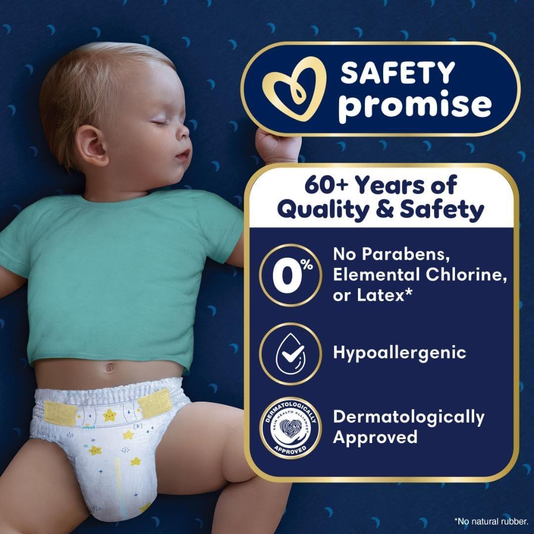 imagePampers Overnight Diapers  Swaddlers Overnights  Size 3 116 Count Disposable Baby Diaper Night Time Leak and Skin ProtectionSize 5