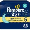 imagePampers Overnight Diapers  Swaddlers Overnights  Size 3 116 Count Disposable Baby Diaper Night Time Leak and Skin ProtectionSize 5