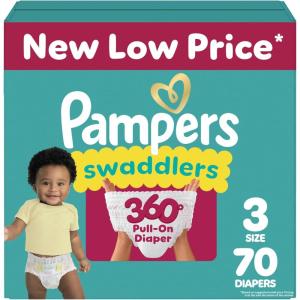 imagePampers Diapers  Swaddlers 360  Size 3 156 Count for up to 100 Leakproof Premium Skin Protection Packaging May VarySize 3