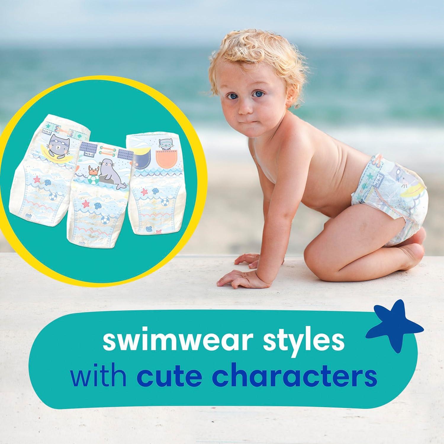 imagePampers Swim Diapers  Splashers  Size 23 20 Count GapFree Disposable Baby Swimming PantsSize 5