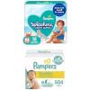 imagePampers Splashers Swim Diapers  Size M 18 Count GapFree Disposable Baby Swim Pants  Pampers Sensitive Baby Wipes Water Based Hypoallergenic and Unscented 6 FlipTop Packs 504 Wipes Total