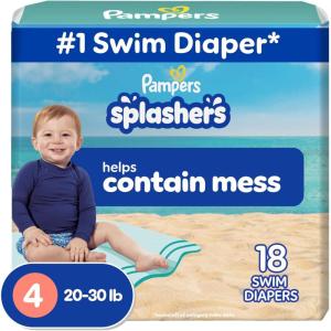 imagePampers Swim Diapers  Splashers  Size 23 20 Count GapFree Disposable Baby Swimming PantsSize 4